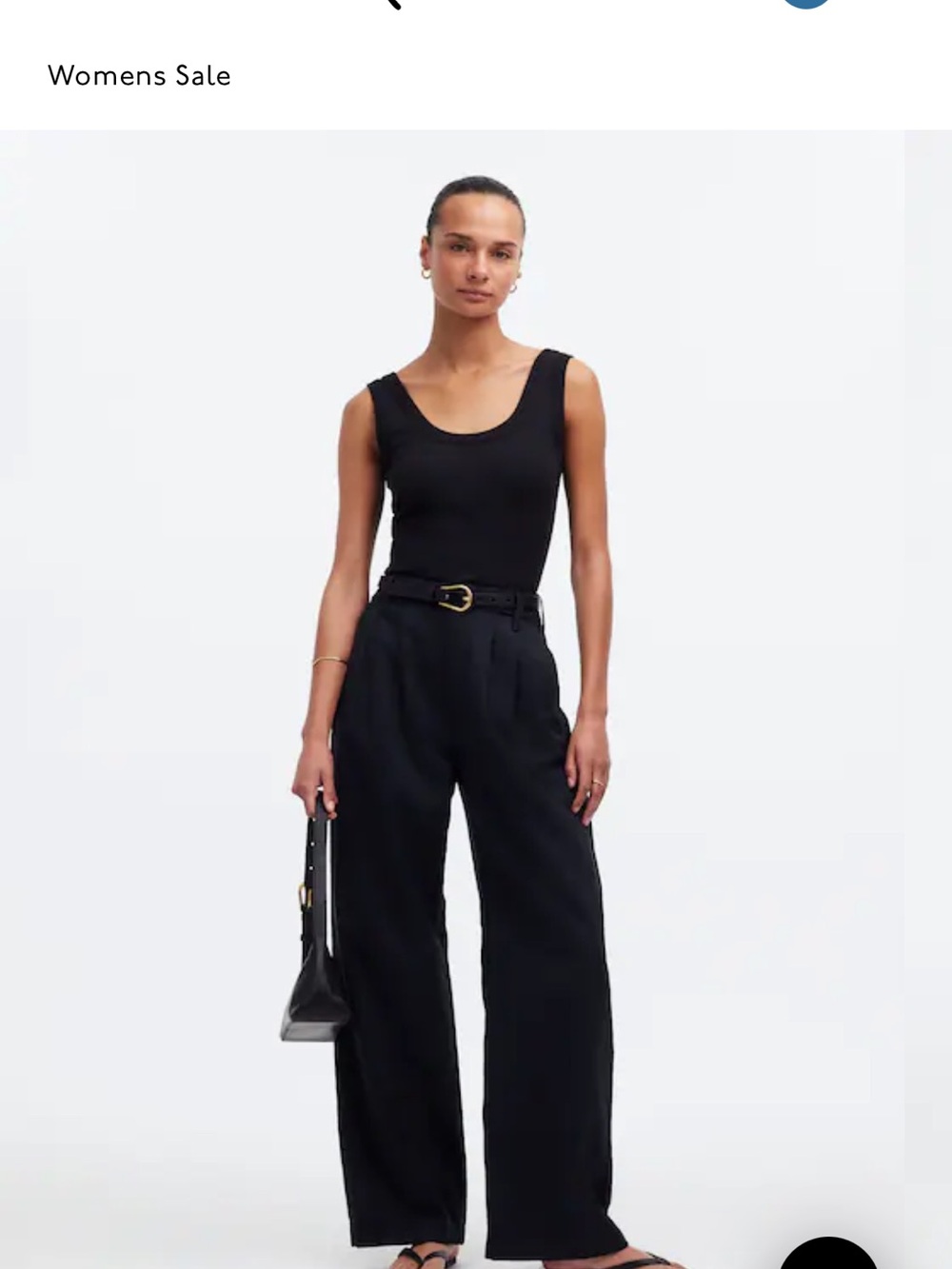 Madewell Black Wide-Leg High-Rise Pants (Harlow pant in drapey twill)